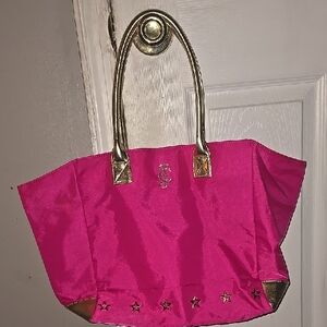 Juicy Couture Pink Tote with Gold Trim Stars NWOT
